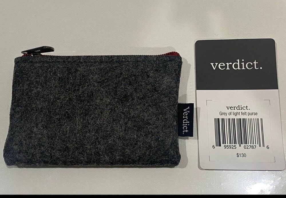 Verdict Grey Felt Coin Purse Great Stocking Stuffer